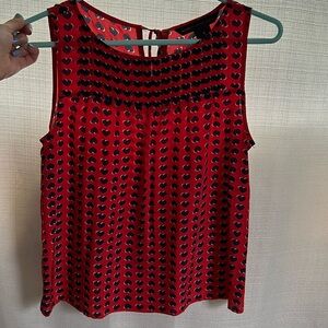 Marc by Marc Jacobs Red and navy heart 💙 silk tank, Small